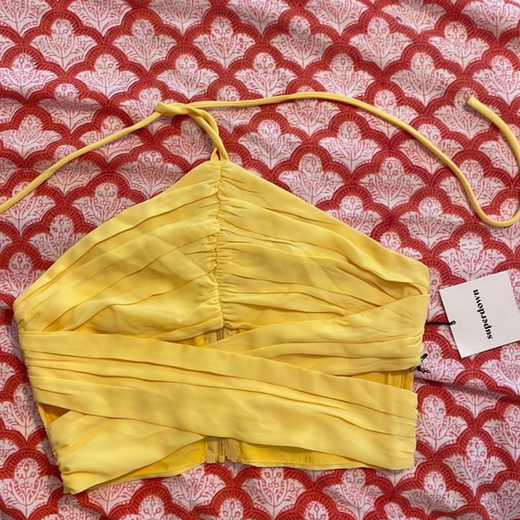 Superdown Harlie Halter Top in Yellow - Picture 2 of 3